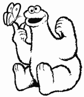 A coloring page of sesame street